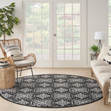 nourison aloha alh34 black white rug