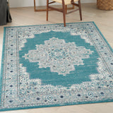 nourison passion psn03 turquoise grey rug