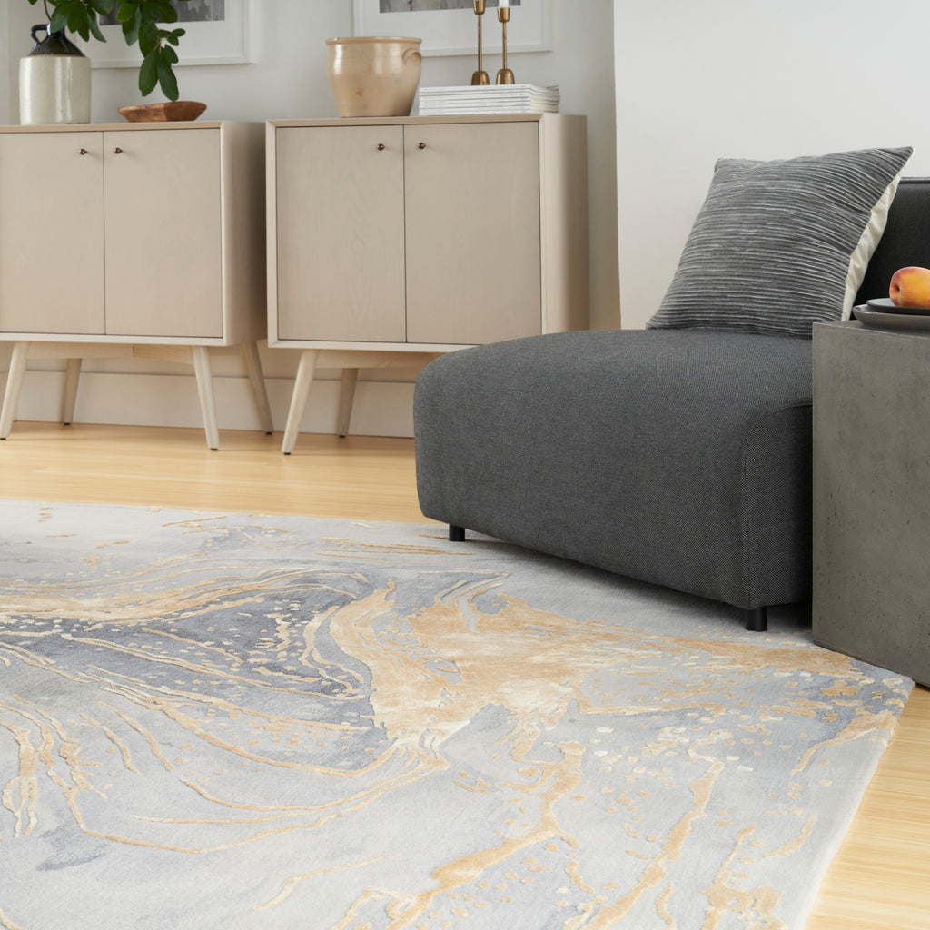 nourison prismatic prs28 grey gold rug