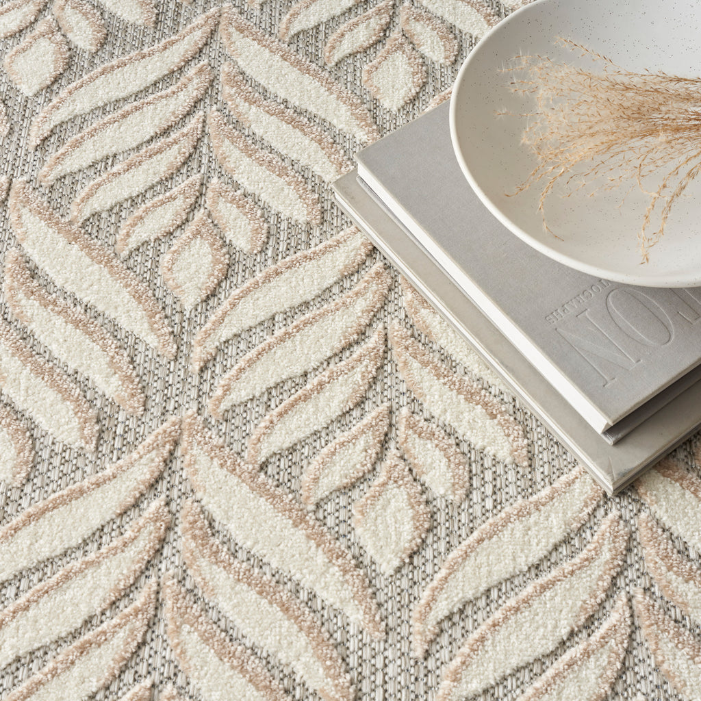 nourison aloha alh35 ivory grey rug