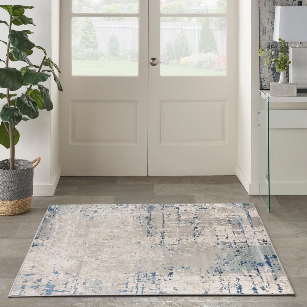 nourison quarry qua01 ivory grey blue rug