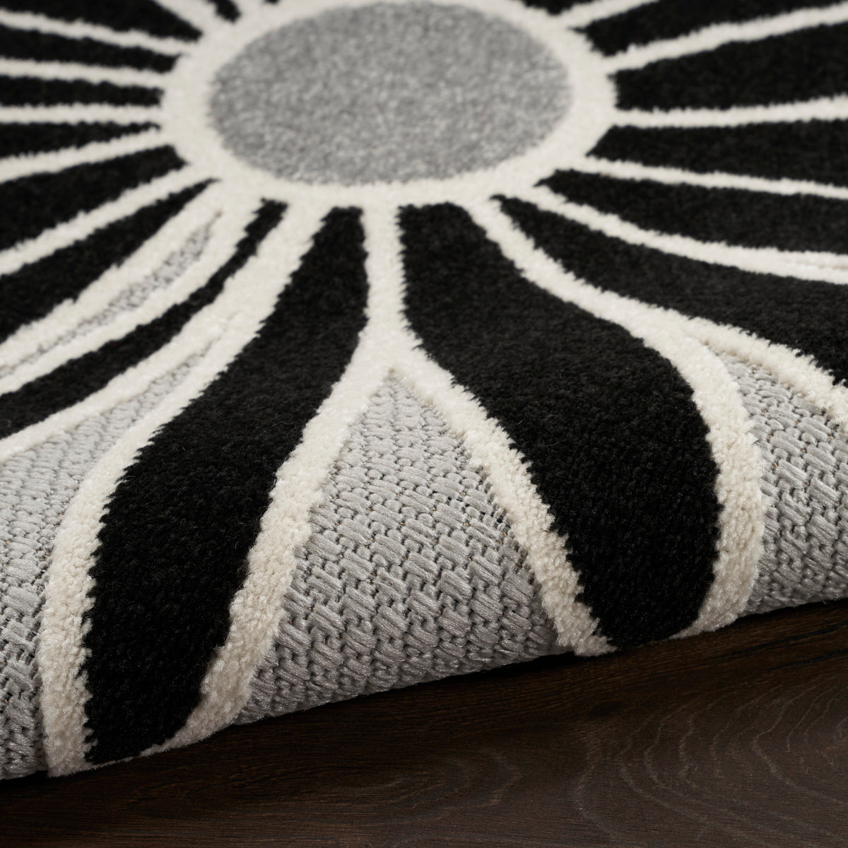 nourison aloha alh33 black white rug