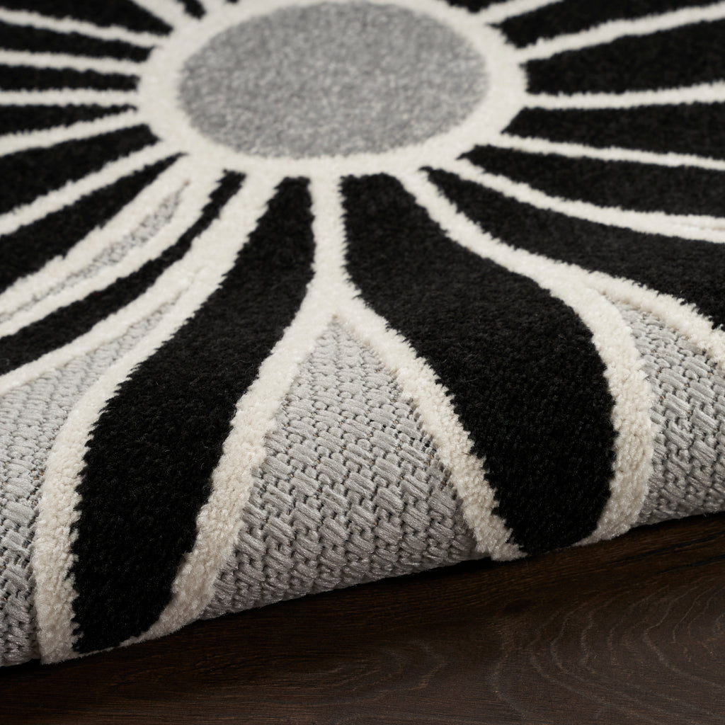 nourison aloha alh33 black white rug