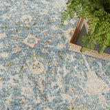 nourison astra machine washable asw16 teal beige rug