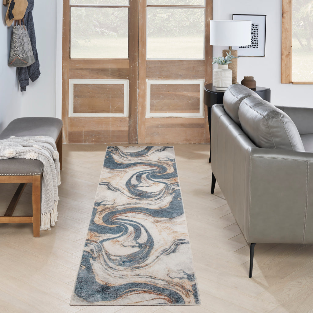 nourison astra machine washable asw15 ivory blue rug