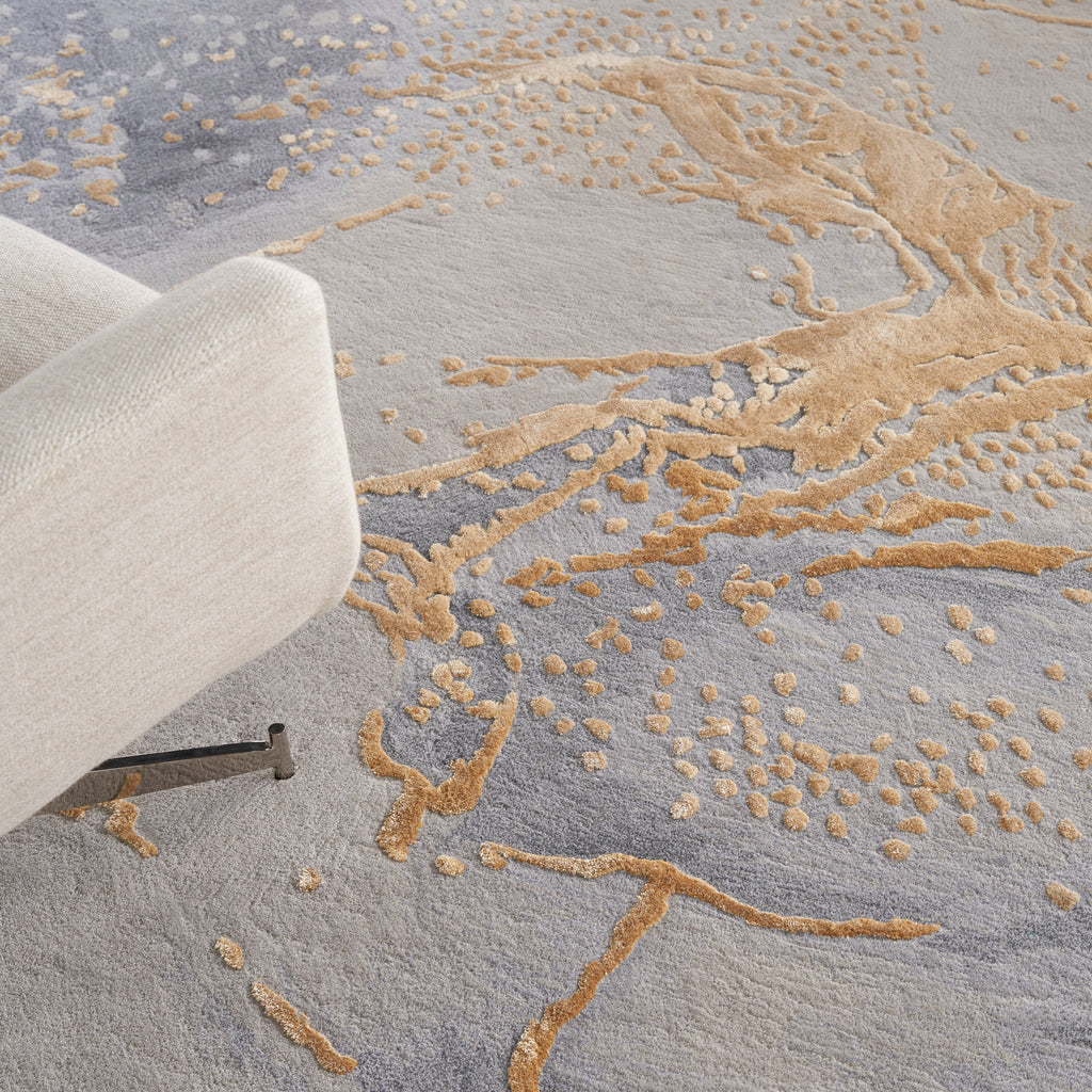 nourison prismatic prs28 grey gold rug