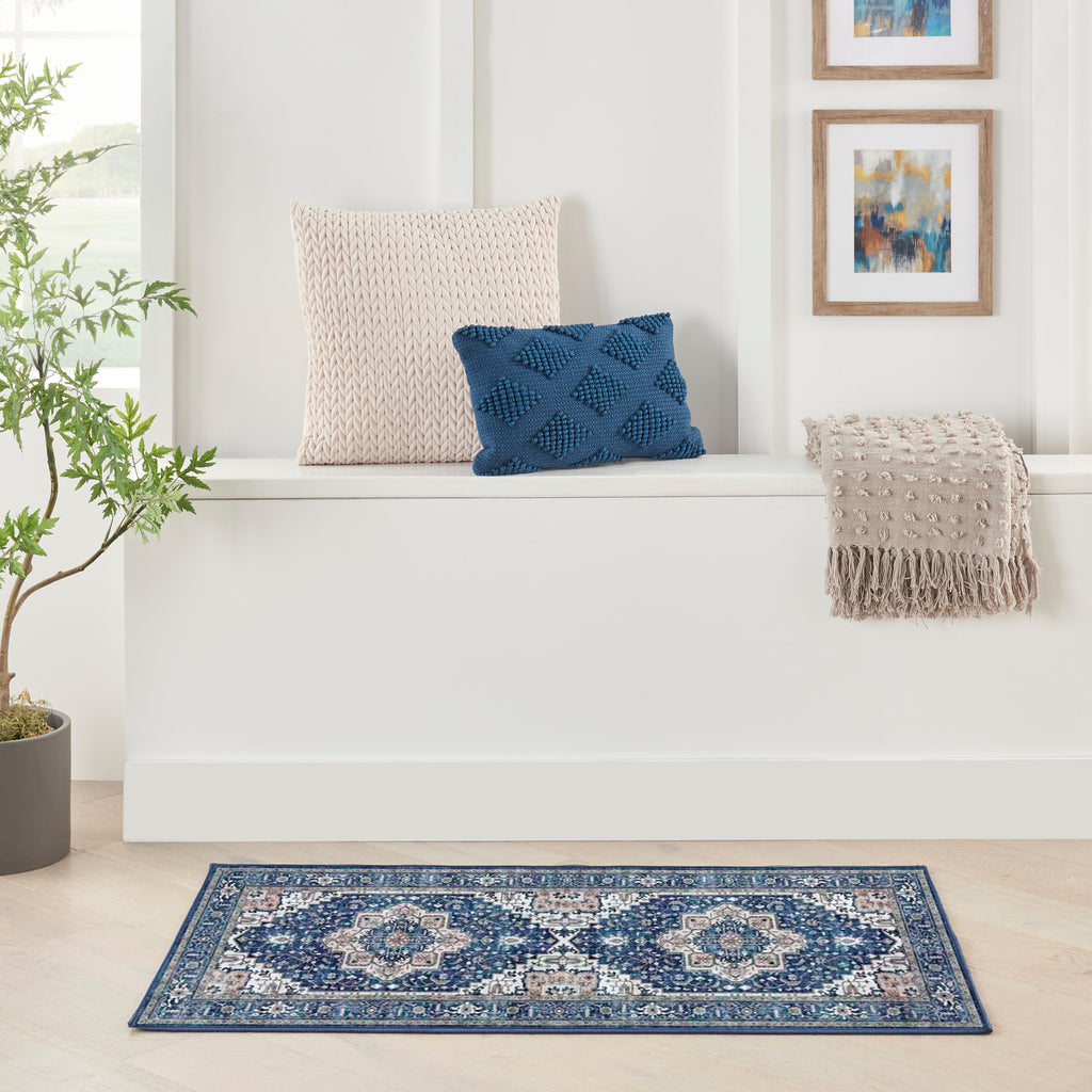 nourison fulton ful10 navy ivory rug
