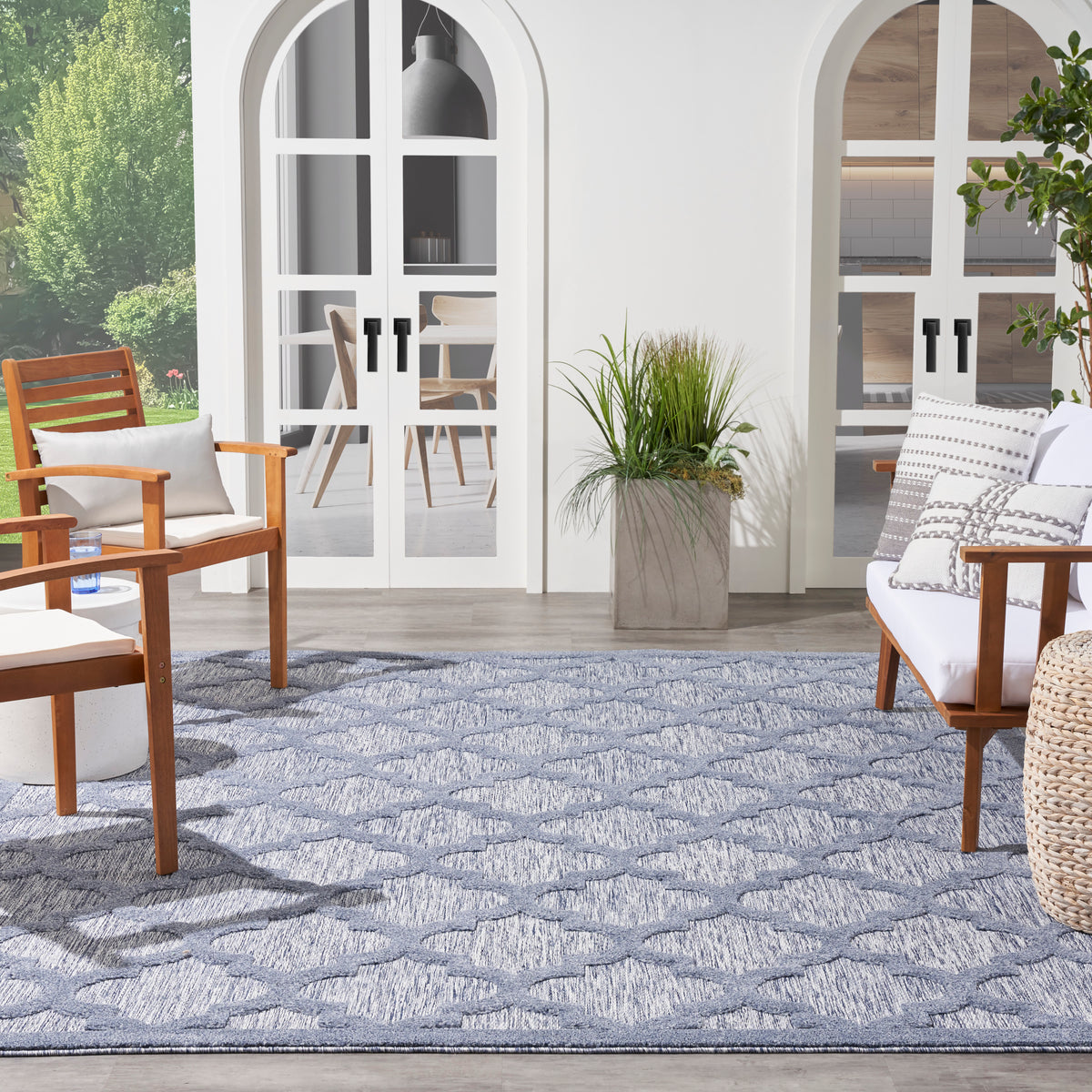 nourison easy care nes01 denim blue rug