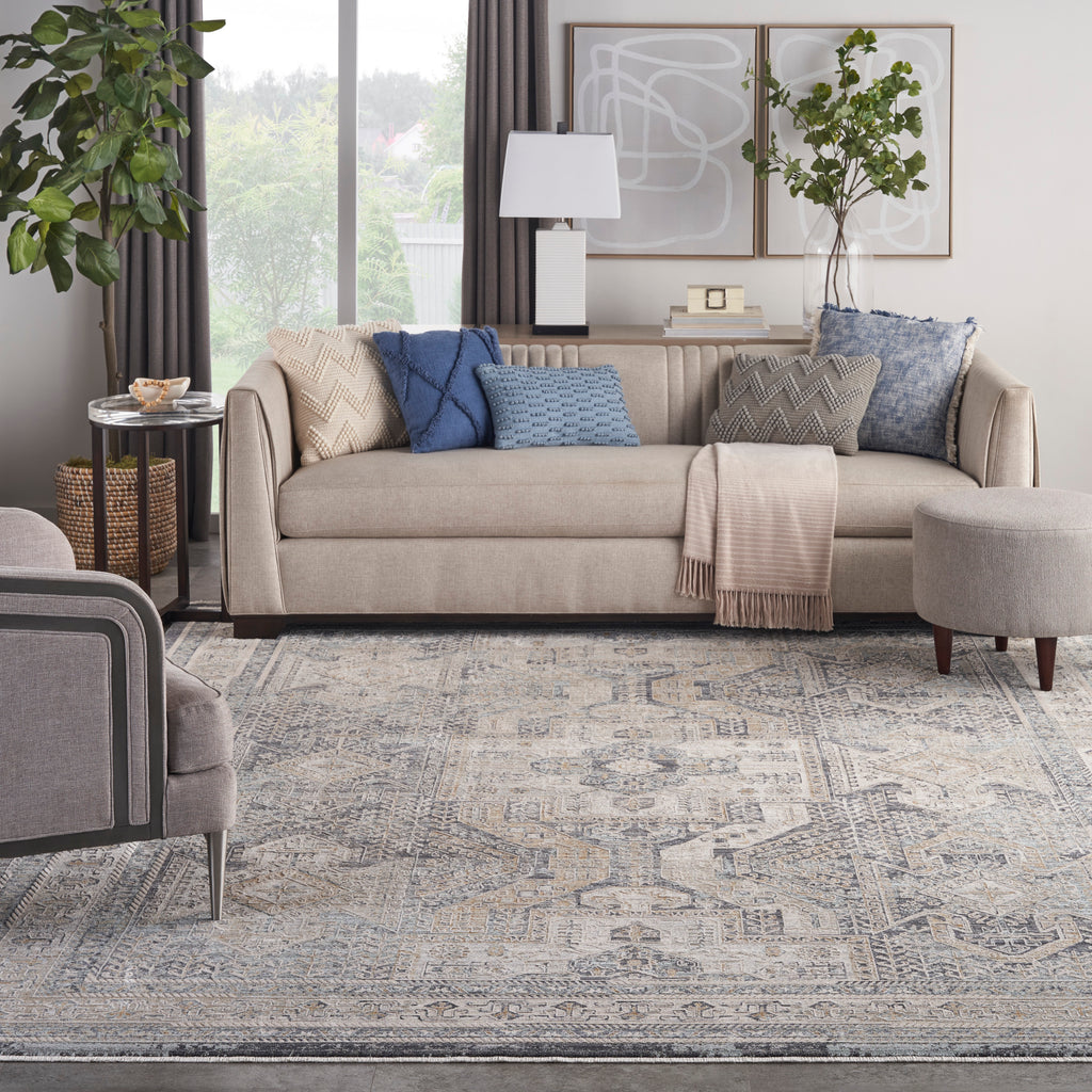 nourison lynx lnx01 ivory charcoal rug