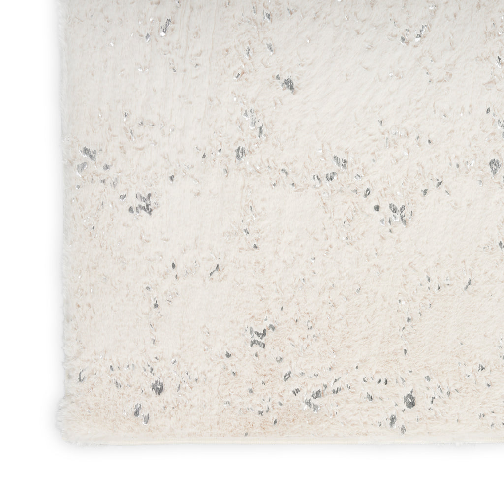nourison cozy shimmer csh01 ivory silver rug