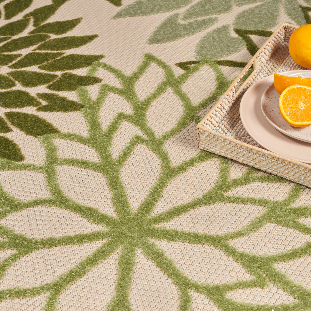 nourison aloha alh05 ivory green rug