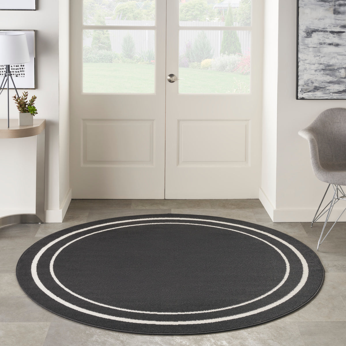 nourison nourison essentials nre02 black ivory rug
