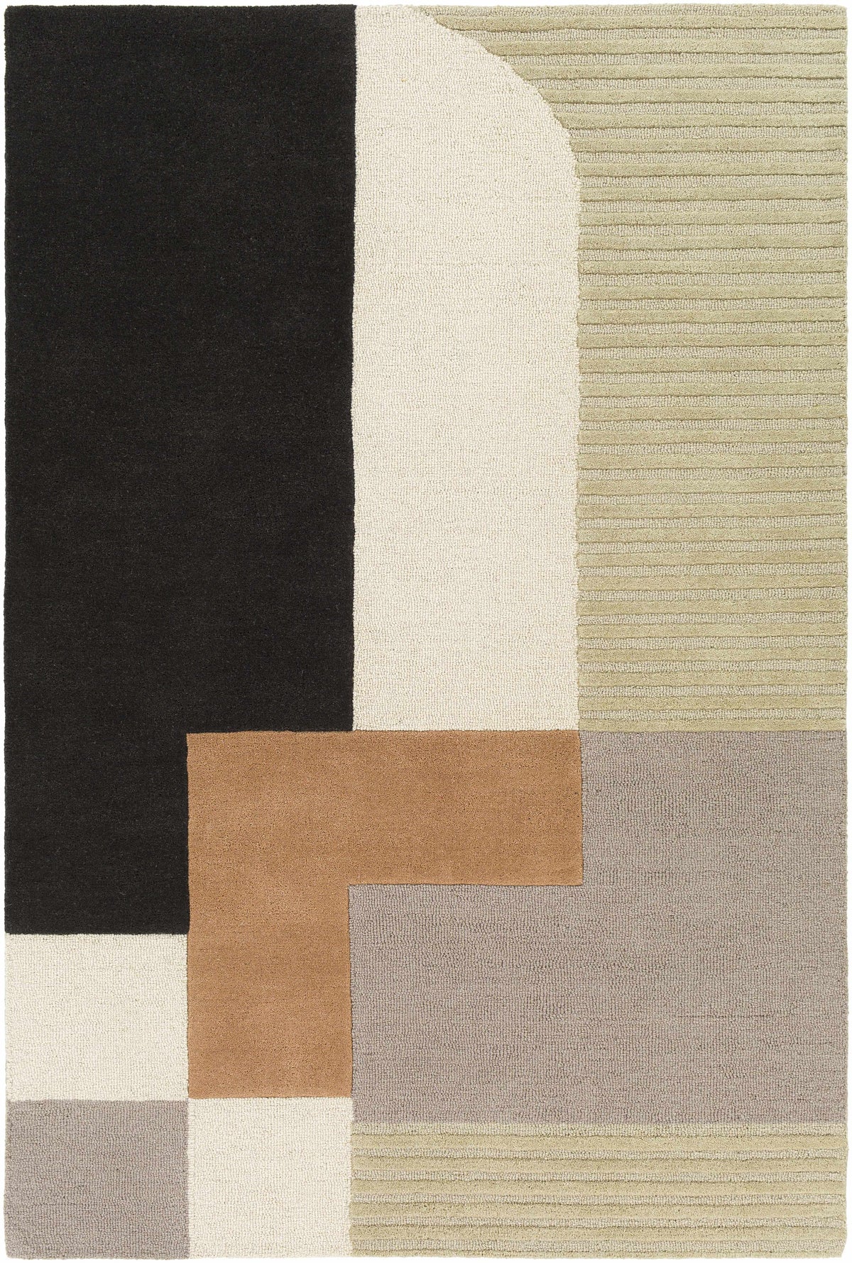 Hauteloom Glenmavis GLNMV Black Hand Tufted Wool Rug