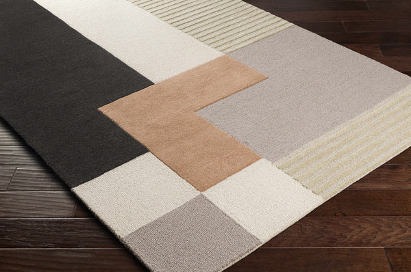Hauteloom Glenmavis GLNMV Black Hand Tufted Wool Rug