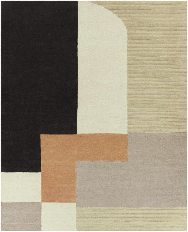 Hauteloom Glenmavis GLNMV Black Hand Tufted Wool Rug