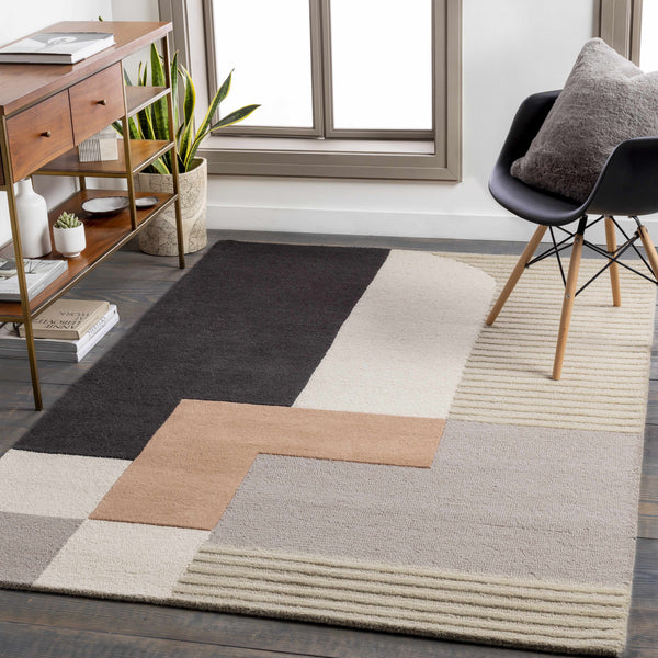 Hauteloom Glenmavis GLNMV Black Hand Tufted Wool Rug