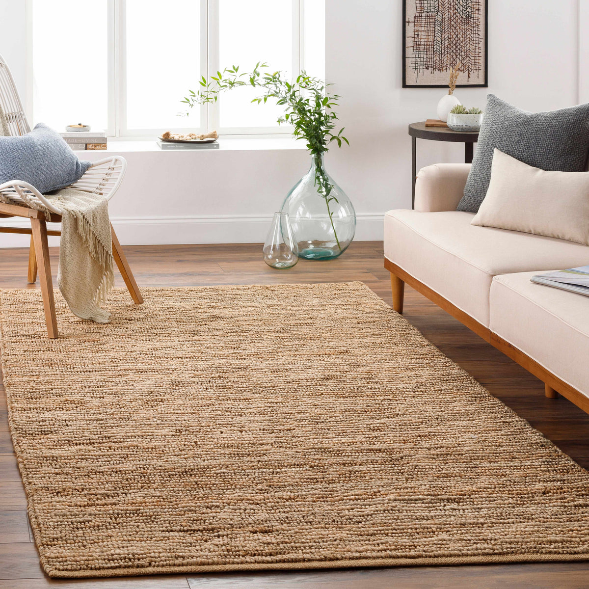 Hauteloom Glover GLOV Tan Woven/Flatwoven Jute Rug