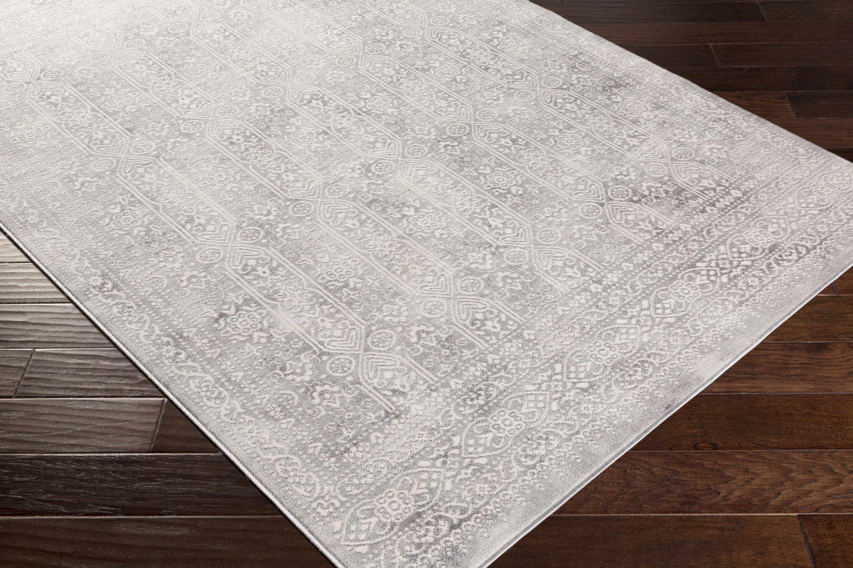Hauteloom Glyncorrwg GLYNC Light Gray Machine Made Polypropylene Rug