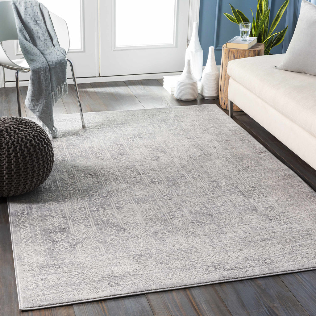 Hauteloom Glyncorrwg GLYNC Light Gray Machine Made Polypropylene Rug