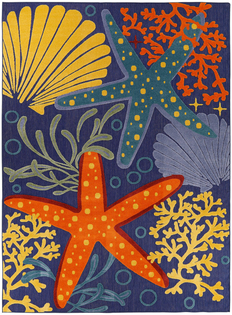 nourison aloha alh24 navy multicolor rug
