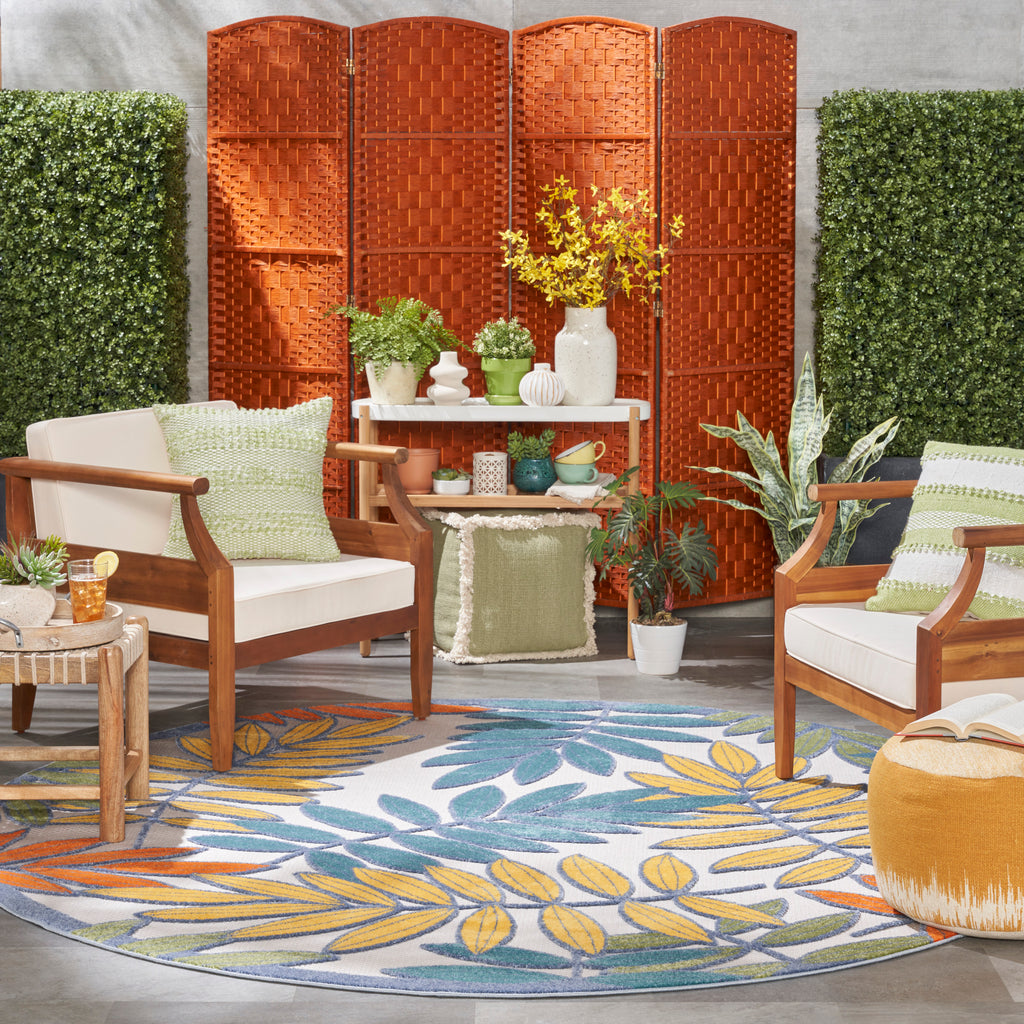 nourison aloha alh18 ivory multi rug