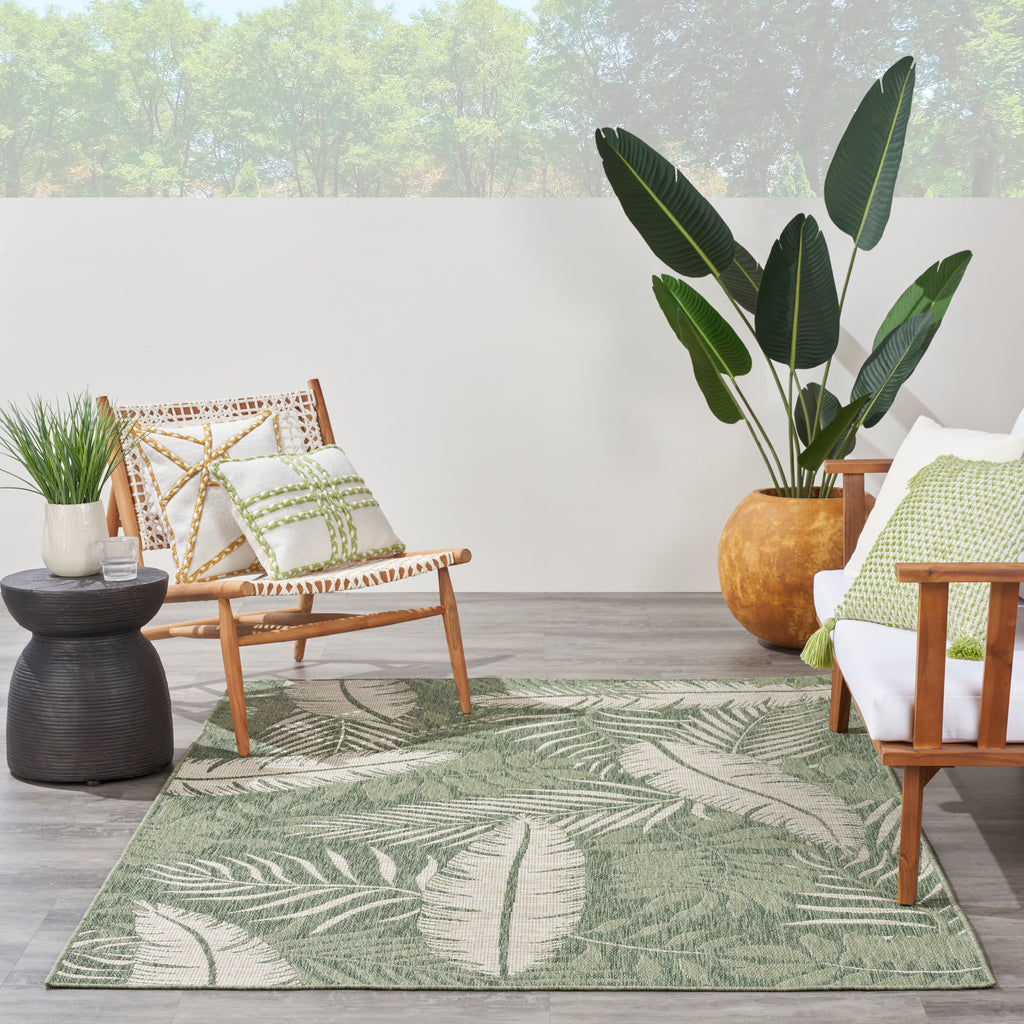 nourison garden oasis goa02 green ivory rug