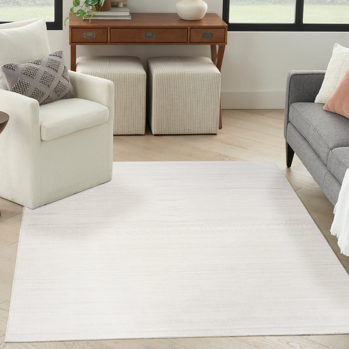 nourison washable essentials wae01 ivory grey rug