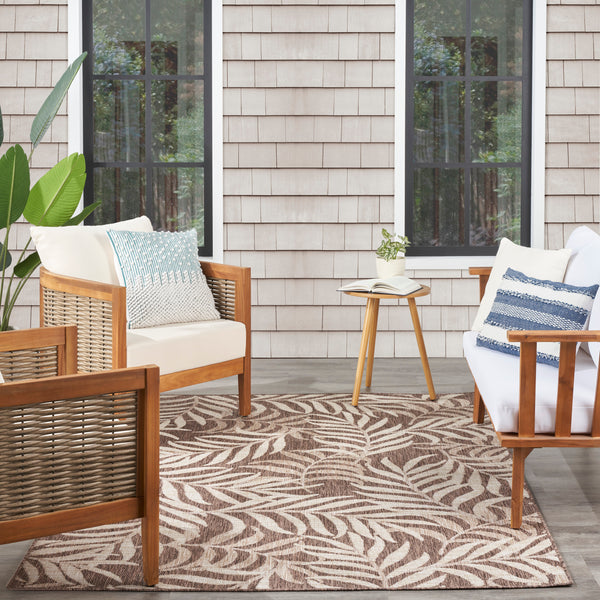nourison garden oasis goa01 mocha rug