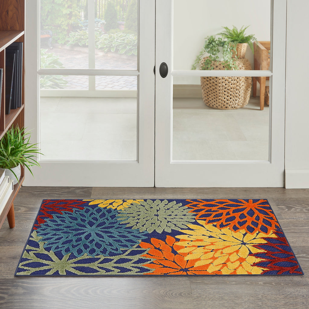 nourison aloha alh05 navy multicolor rug