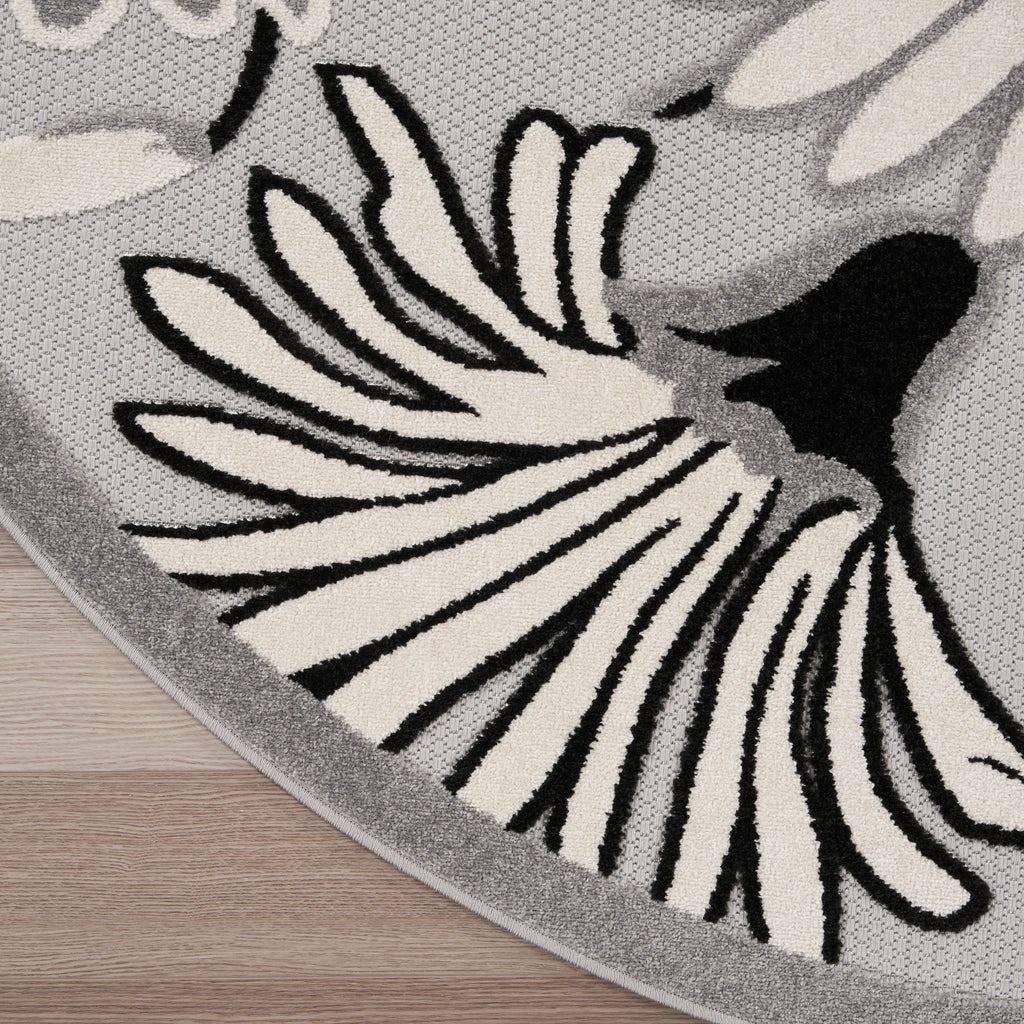 nourison aloha alh33 black white rug