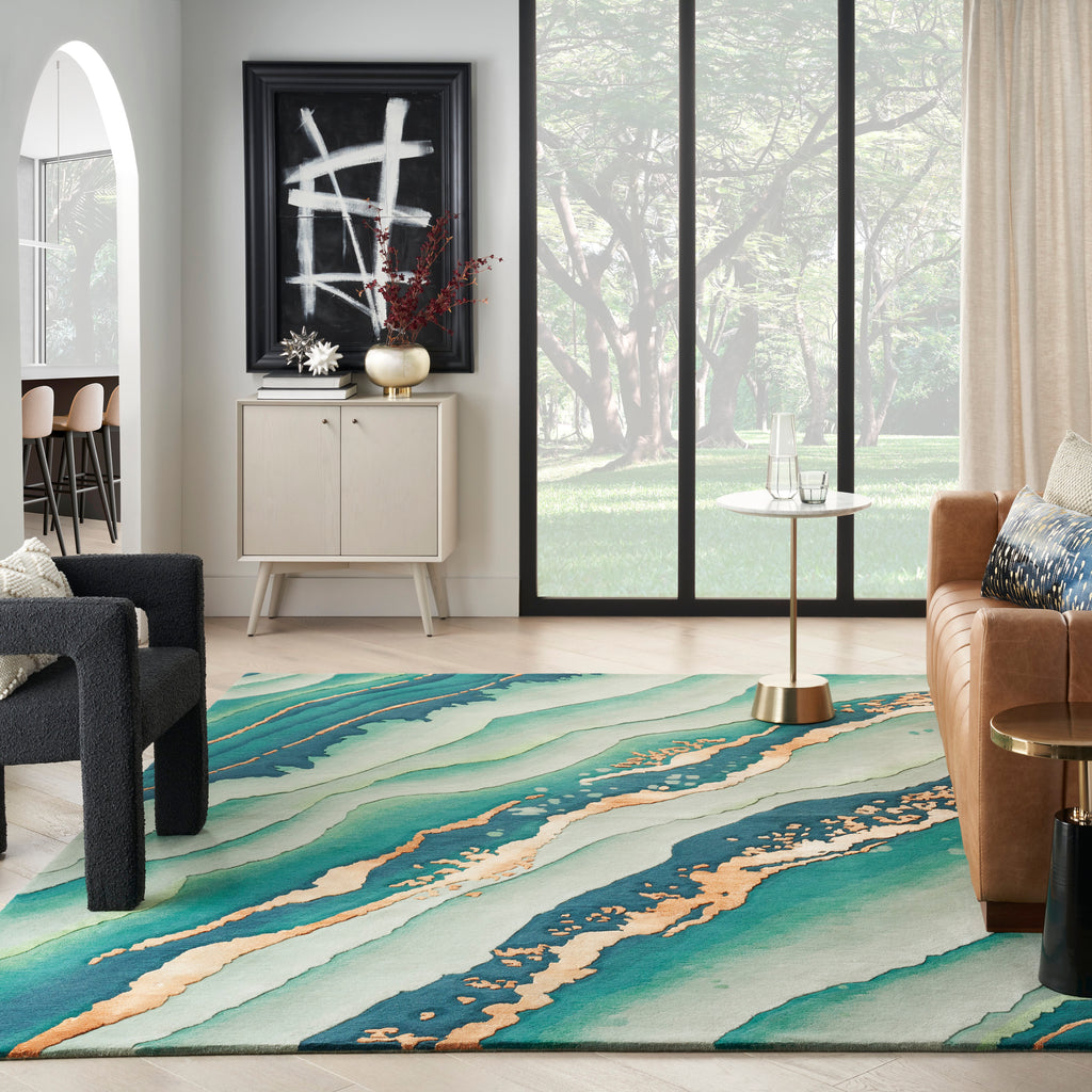 nourison prismatic prs30 emerald rug
