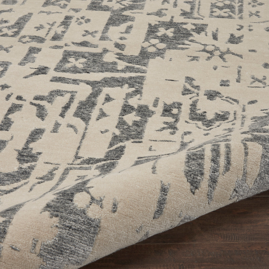 nourison silk shadows sha19 ivory grey rug