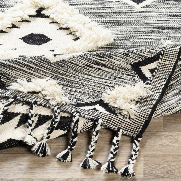 Hauteloom Gardner GRDIR Black Woven/Flatwoven Wool Rug
