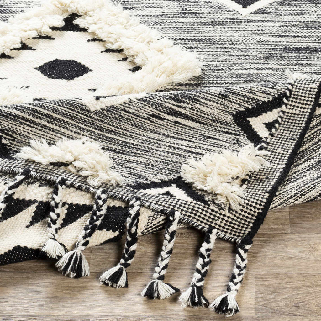 Hauteloom Gardner GRDIR Black Woven/Flatwoven Wool Rug