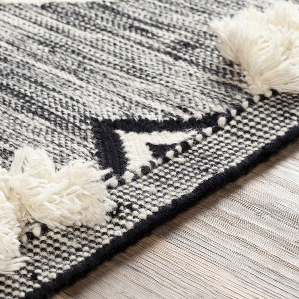 Hauteloom Gardner GRDIR Black Woven/Flatwoven Wool Rug