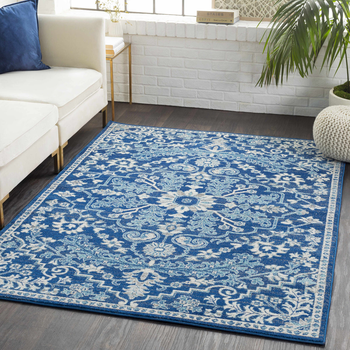 Hauteloom Grenora GREN Teal Machine Made Polypropylene Rug