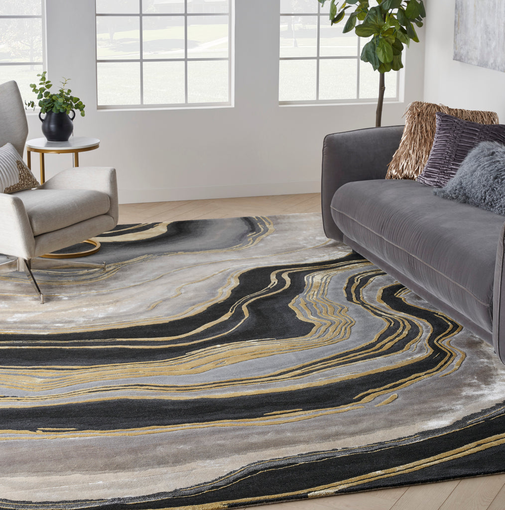 nourison prismatic prs31 charcoal grey rug