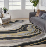 nourison prismatic prs31 charcoal grey rug