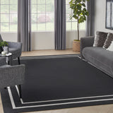 nourison nourison essentials nre02 black ivory rug