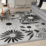 nourison aloha alh33 black white rug