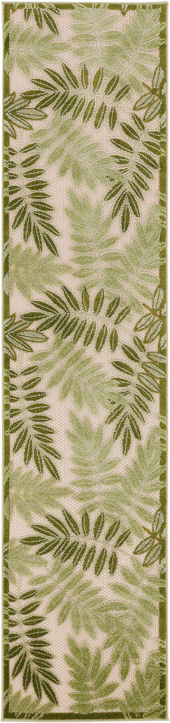 nourison aloha alh18 ivory green rug
