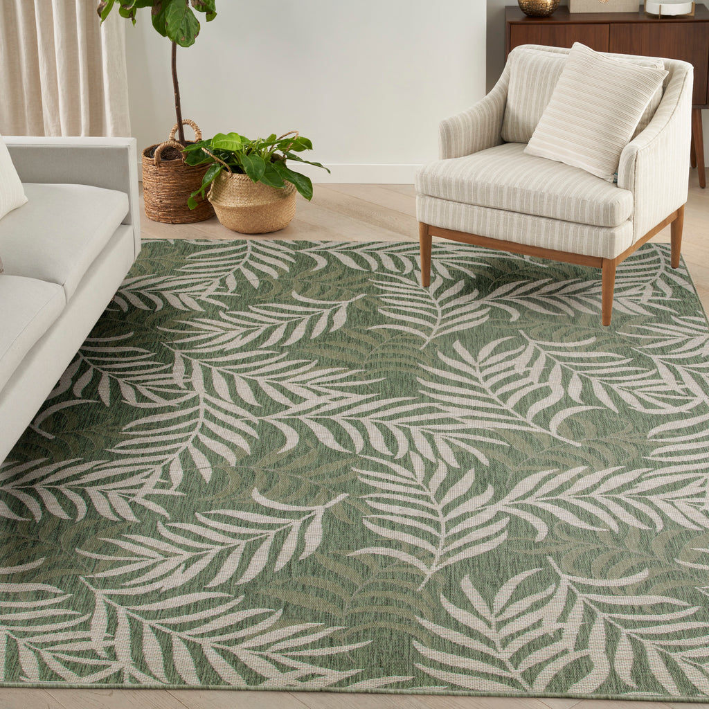 nourison garden oasis goa01 green ivory rug