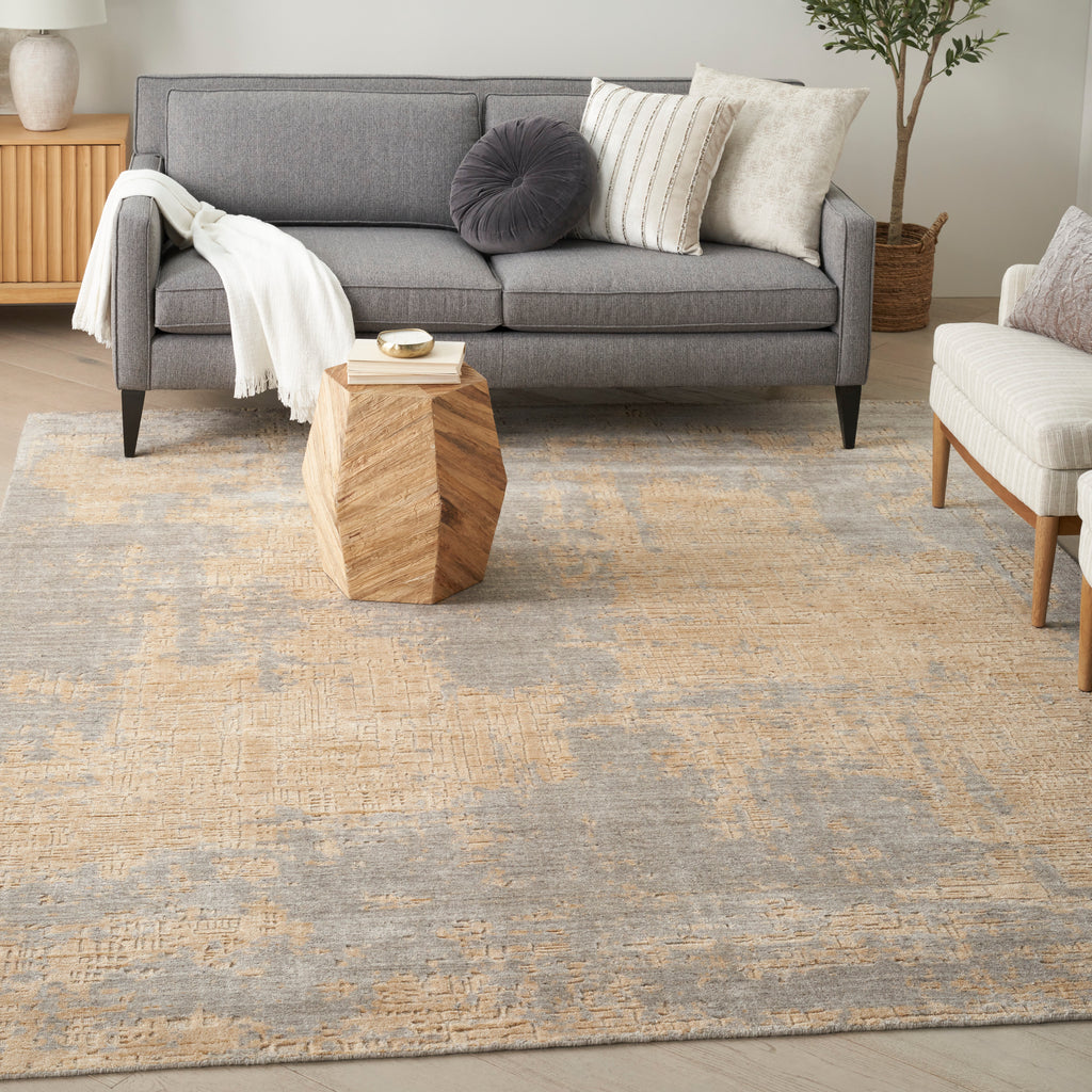 nourison harmony hay05 grey gold rug