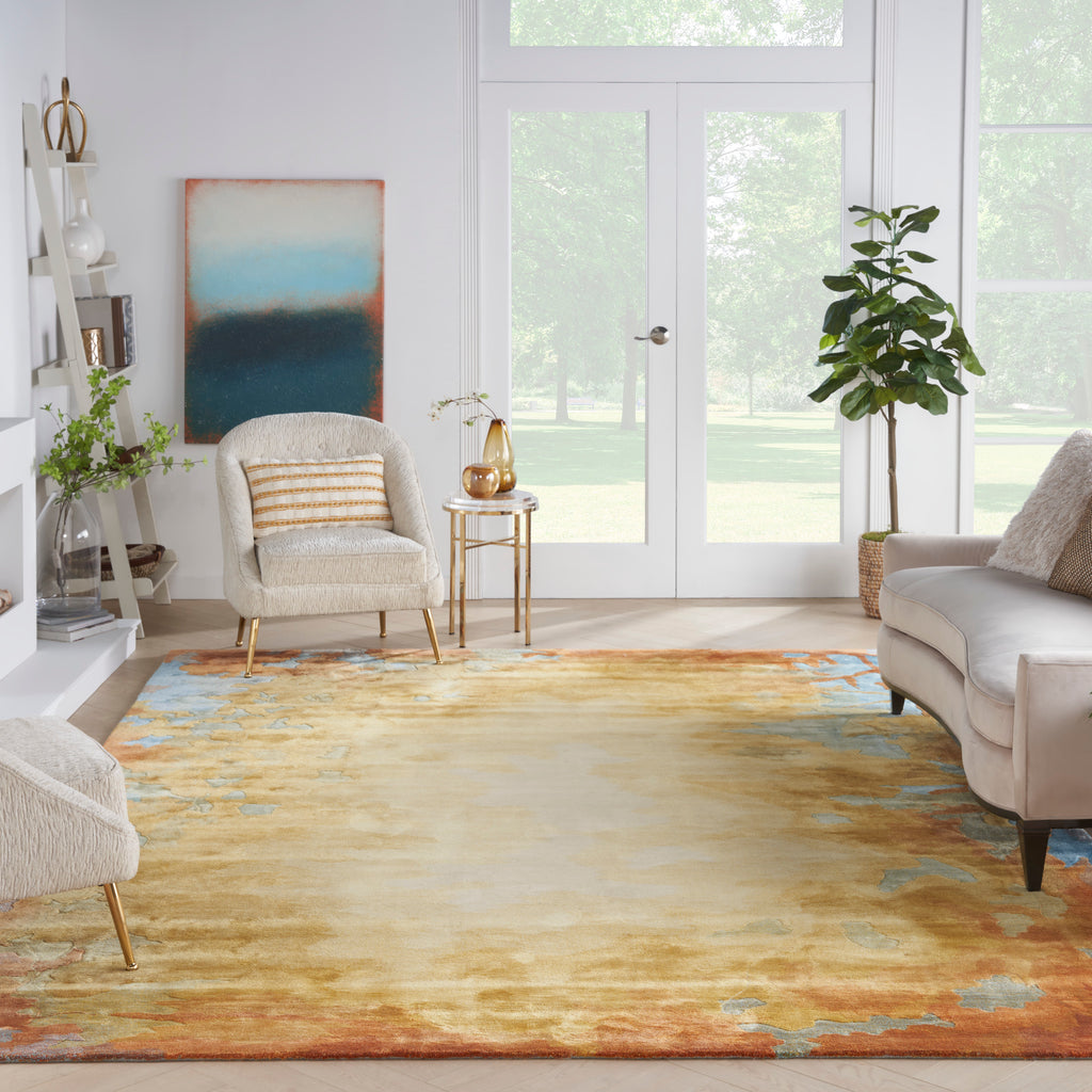 nourison prismatic prs29 gold multicolor rug