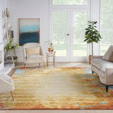 nourison prismatic prs29 gold multicolor rug