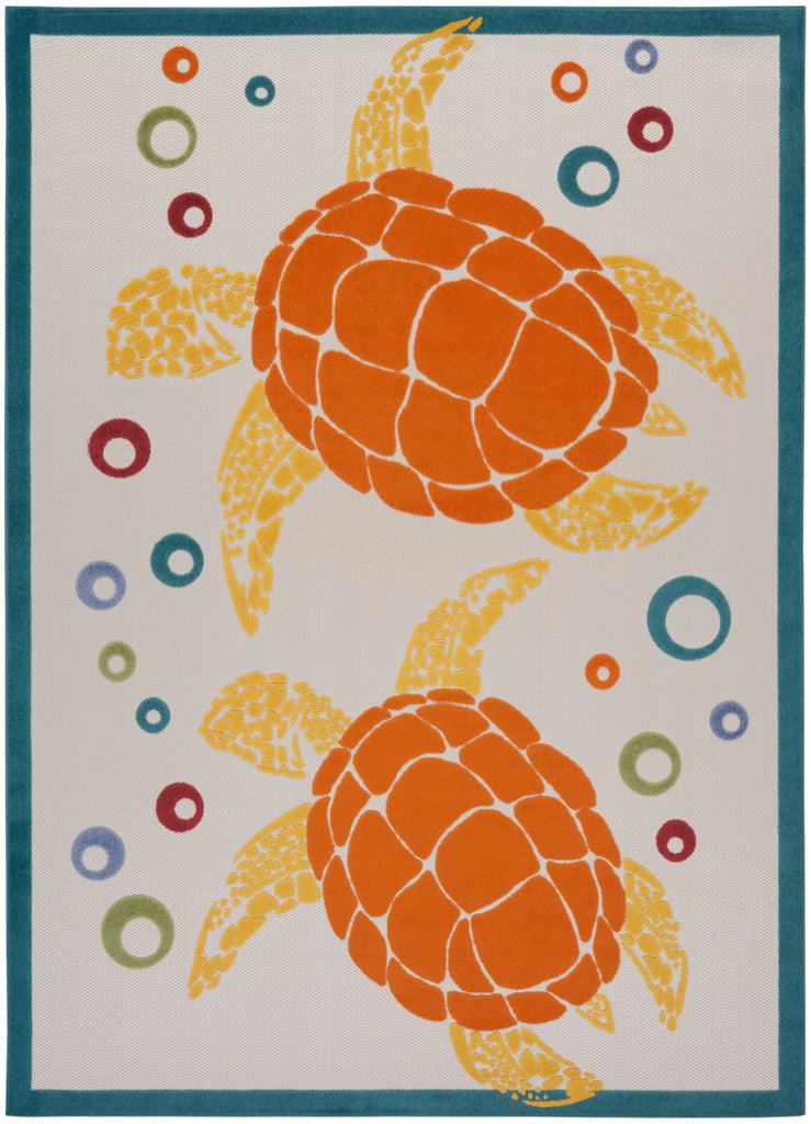 nourison aloha alh27 teal multi rug