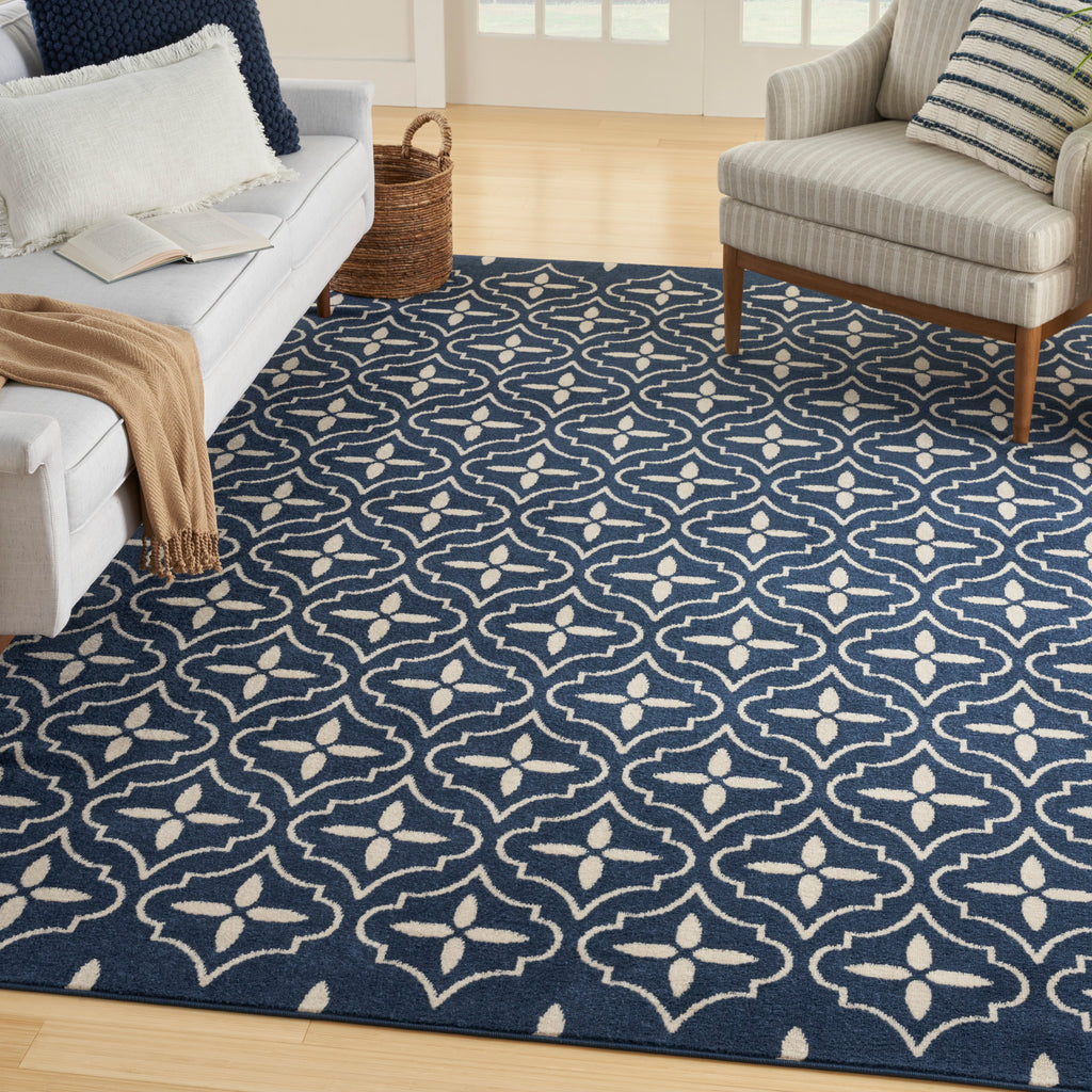 nourison nourison essentials nre04 navy ivory rug