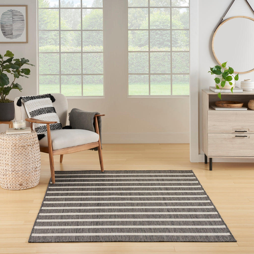 nourison positano pos03 charcoal ivory rug
