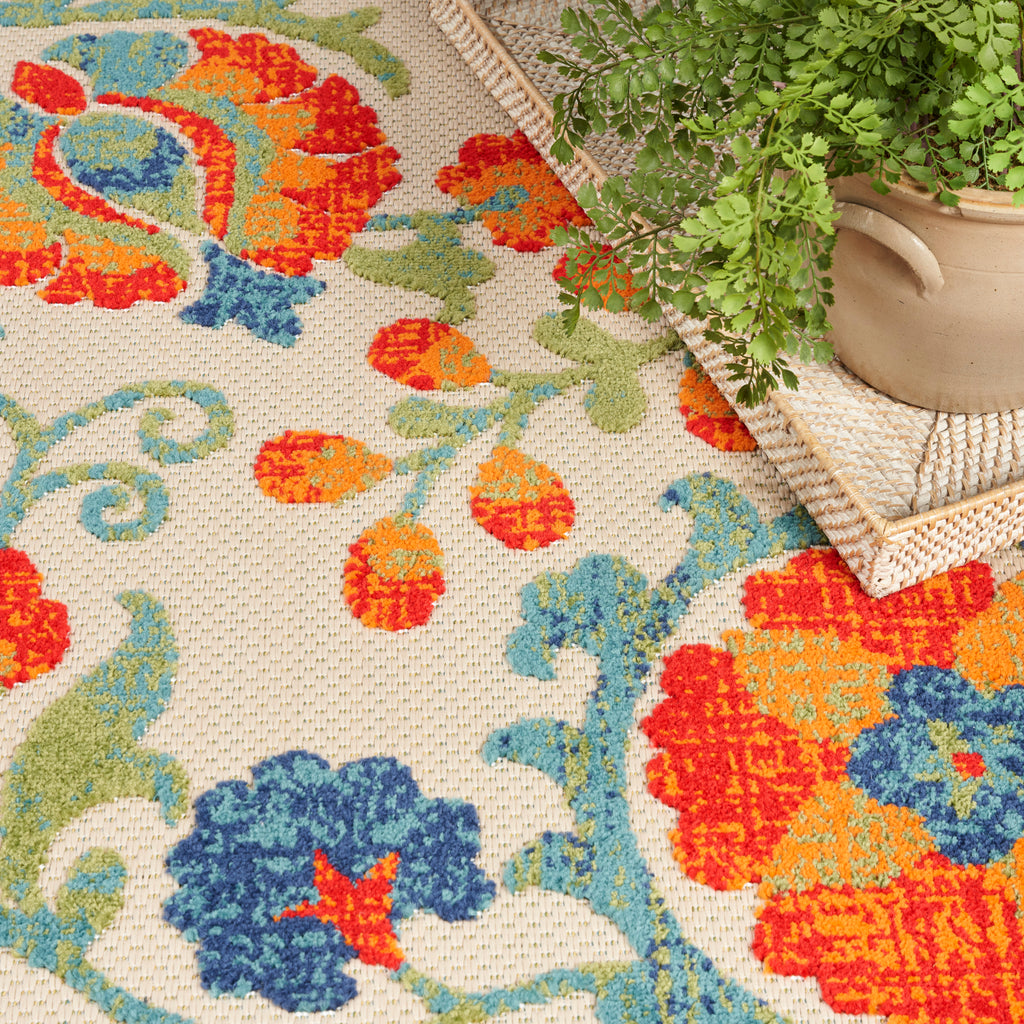nourison aloha alh17 red multicolor rug