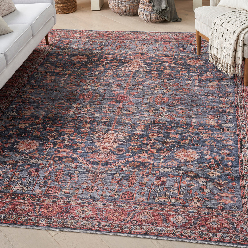 nourison grand washables grw02 navy brick rug